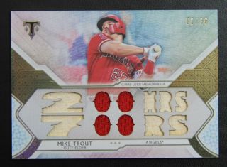 2018 Topps Triple Threads Mike Trout " 200 Hr 700 Rs " Angels /36 Game Relic