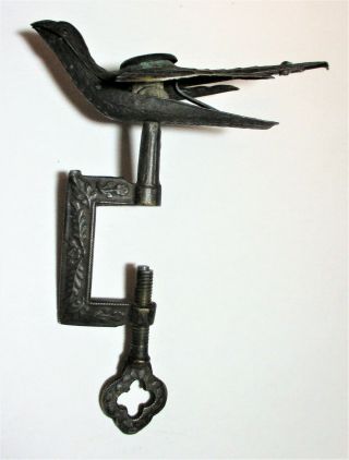 Antique Vintage Bradley & Hubbard Brass Sewing Bird Clamp Patent 1853