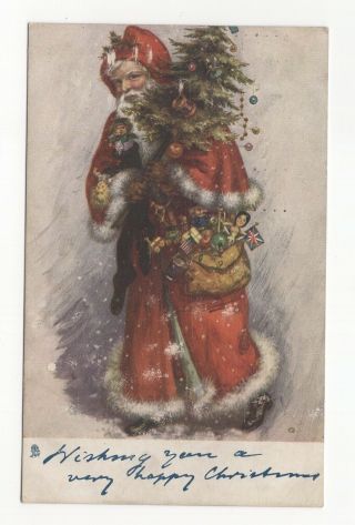 Vintage 1906 Christmas Postcard By Raphael Tuck & Sons Series Santa