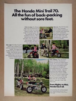 1971 Honda Ct - 70 Mini Trail Motorcycle Vintage Print Ad