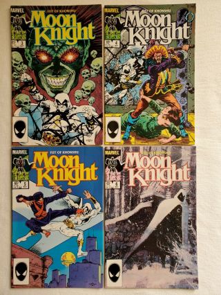 Moon Knight S 3,  4,  5,  6 Sept - Dec 1985 Vintage Marvel Comics