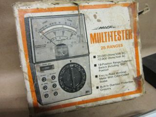 Vintage Micronta Radio Shack 22 - 202A Analog Multimeter 25 - Range Multitester 2