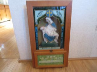 Antique Catholic Prayer /holy Communion/last Rites Box - Mary With Jesus Ihs