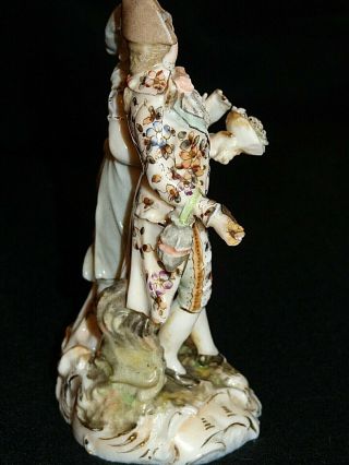 19C Volkstedt Dresden German Porcelain Courting Couple Figurine 3
