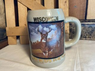 Vintage 1990 Budweiser Anheuser - Busch Wisconsin Beer Stein Mug West Germany
