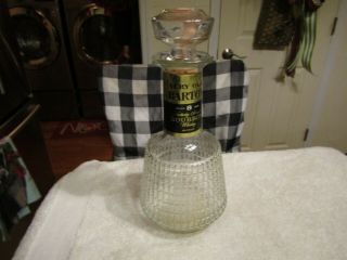 Vintage Very Old Barton Embossed 4/5 Quart Decanter Whiskey Glass Bottle