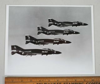 1970s Vintage Silver Gelatin Print Us Navy Blue Angels Jets Action Photo