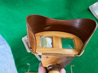 Antique Wood Stereoscope Viewer With 8 Slide Cards Dates from 1880 ' s to 1909 3