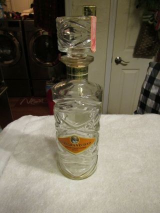 Vintage Old Grand Dad Embossed Glass 4/5 Quart Decanter Bourbon Whiskey Bottle