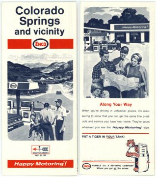Vintage 1969 Colorado Springs Road Map From The Humble Oil & Refining Co.  (enco)