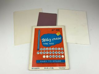 Vintage Whiz Erase Erasable Typing Paper 29 Sheets Erasable Parchment Bond