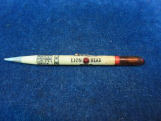 Orig Vintage Calendar Pencil " Lion Head Motor Oil " Fresno