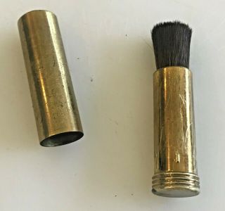 Vintage Camera Lens Cleaning Retractable Brush Lipstick Style Gold Color 2 " Long