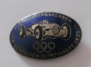 Vintage 1935 German Auto Union Racing Car For 1936 Berlin Olympics Lapel Badge