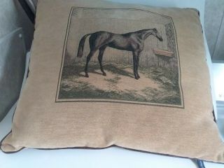 Vintage Large Ashford Court Tapestry 24 " ×24 " Through Bred Race Horse