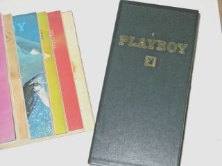 10 - Vintage Old Playboy Magazines From 1970 & Playboy Holder