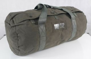 Surplus Vintage Serbian Army Holdall Kit Bag Olive Canvas Military Duffl