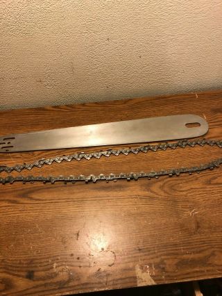 Antique Vintage 2 - Man Mall Tool Wood Cutting Chain And Bar 27 " 40521