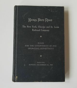 1943 Nickel Plate Road Railroad Operating Rules York Chicago St.  Louis