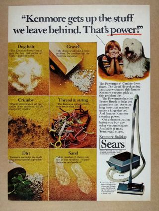 1978 Sears Kenmore Powermate Canister Vacuum Cleaner Vintage Print Ad