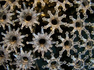 64 Vintage Star & Snowflake Christmas Mini Light Clear Plastic Cover Reflectors