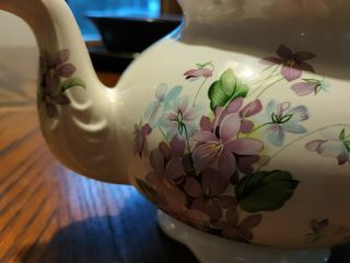 Vintage Arthur Wood England Flower Violet Porcelain Teapot 6686 2