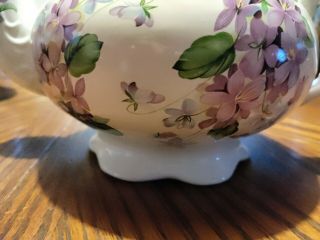 Vintage Arthur Wood England Flower Violet Porcelain Teapot 6686 3