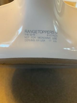 Corning Ware Range Toppers WHITE Skillet Fry Pan W Glass Lid VINTAGE N - 8 1/2 - B 3