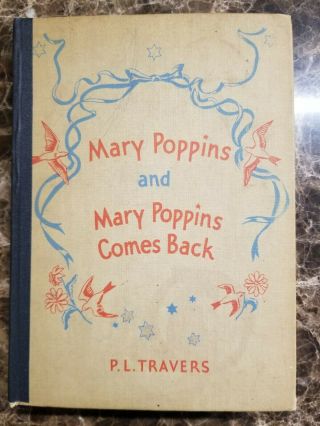 Mary Poppins & Mary Poppins Comes Back 1937 Vintage Hardcover By P.  L.  Travers