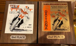 2 Vintage American Motorcycle Association Ama Award Plaques Daytona Beach Fl 2nd