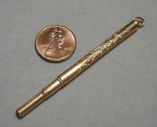 Antique Victorian Gold - Filled Mechanical Pencil For Chatelaine Or Pendant
