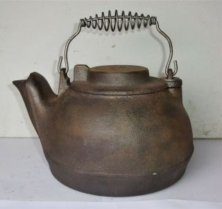 Antique Vintage Wagner Ware Sidney Ohio Cast Iron Tea Pot Kettle