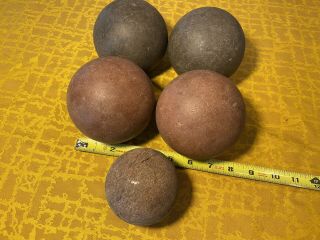 Vintage Bocce Ball Lawn Bowling Game - About 4 1/8” & About 33 Ounces Each