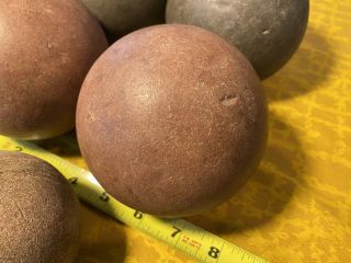 Vintage Bocce Ball Lawn Bowling Game - About 4 1/8” & About 33 Ounces Each 2