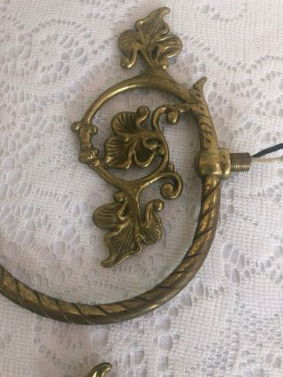 2 ANTIQUE ART DECO VICTORIAN BRASS WALL SCONCE ARMS 1 2