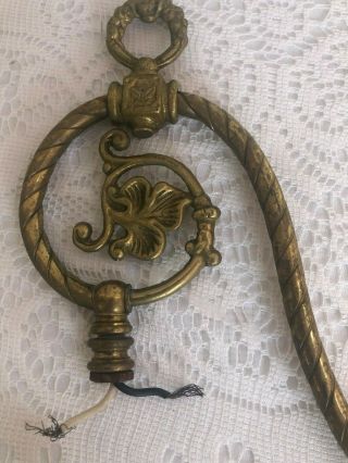 2 ANTIQUE ART DECO VICTORIAN BRASS WALL SCONCE ARMS 1 3