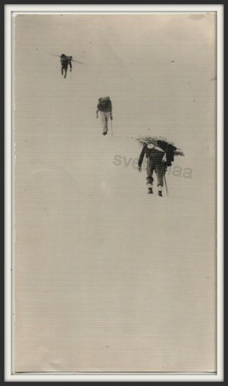 Travelers Three Men Backs Silhouettes Unusual Abstract Surreal Vintage Old Photo