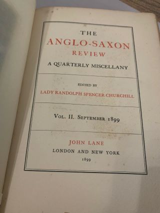 Antique H/b - The Anglo - Saxon Review (arts/literature Anthology),  Vol 2,  1899