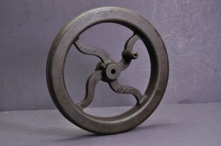 Cast Iron Hand Crank Wheel B 88 Antique Vintage Farm Tool 9 3/4 " Pulley