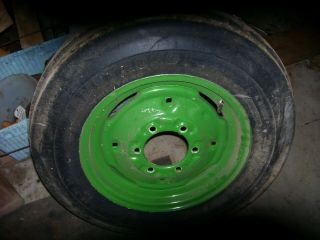 Vintage Oliver 55 Gas Tractor - 16 " Front Tire & Wheel - Repainted - 1954