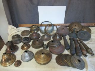 Antique Vintage Cast Brass Chandelier Lamp 33 Miscellaneous Parts & Repair Ks115