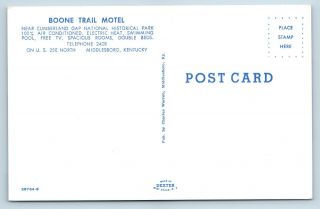 Vintage Postcard Boone Trail Motel Middlesboro Kentucky KY Swimming Pool 2