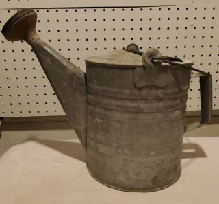 Vtg Antique Galvanized Metal Watering Can W/copper Sprinkle