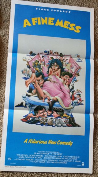 A Fine Mess Vintage Daybill Insert Movie Poster Day Bill