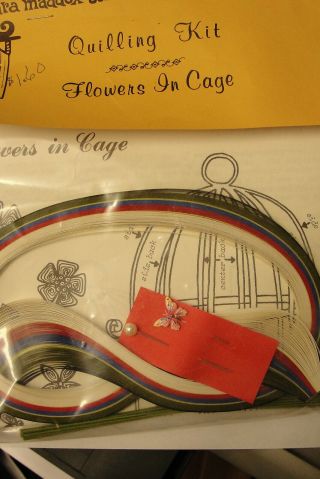 Quill Art Quilling Kit " Flowers In Cage " - Vintage Craft Kit
