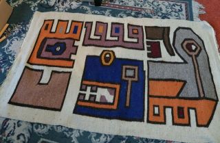 Rare Vintage Antique 42x26 Prayer Rug Hand Made Tribal Art Deco Carpet Look Nr