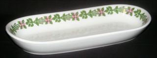 Vintage Shenango China Restaurant Ware Relish Celery Dish 9 3/4 " Pink Flowers