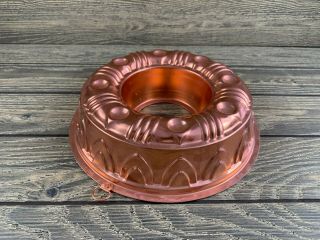 Vintage Rose Gold Copper 3 1/2 Cup Round Bundt Jello Baking Mold Cookware