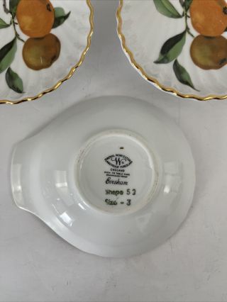 5 VINTAGE ROYAL WORCESTER EVESHAM SHELL SHAPED 52 DIPPING BOWLS WITH GOLD TRIM 3