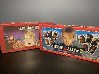 Vintage 1991 - 1992 Thq Home Alone 1 & 2 Board Games Both 100 W/ Box Instructions